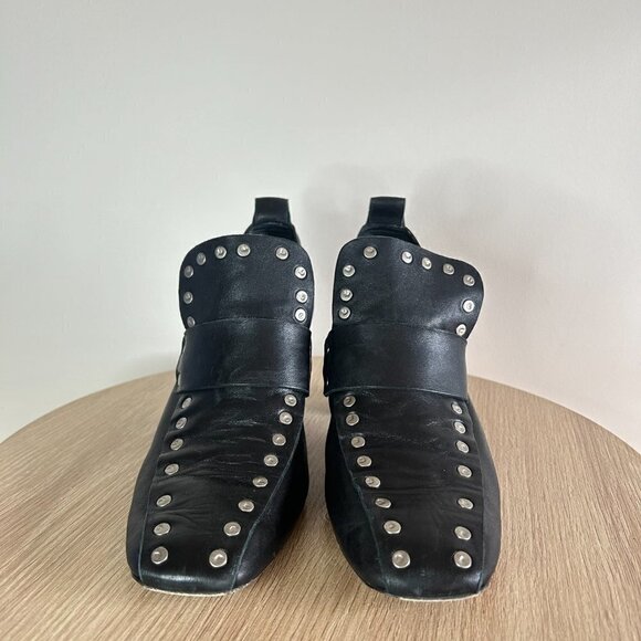 CELINE SOFT LEATHER SLIPPER PUMP 70 STUD DETAIL BLACK LOAFERS SIZE 38.5 - Picture 8 of 11